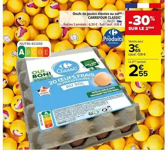 Carrefour Oeufs de poules élevées au sol carrefour classic offre