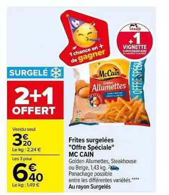 Carrefour Frites surgelées offre