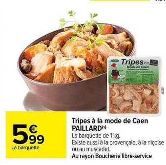 Carrefour Tripes à la mode de caen paillard offre