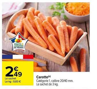 Carrefour Carotte offre
