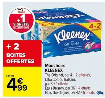 Carrefour Mouchoirs kleenex offre