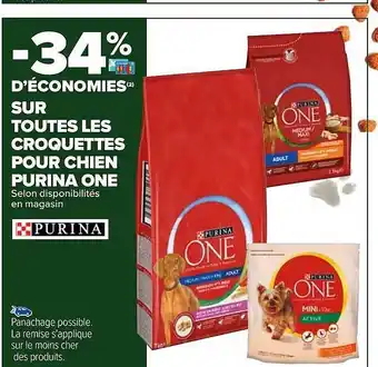 Carrefour Les croquettes pour chien purina one offre