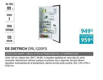 De dietrich drl1220fs fonction smart : régulation automatique de la température