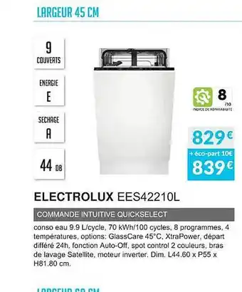 Copra Largeur 45 cm electrolux ees42210l offre