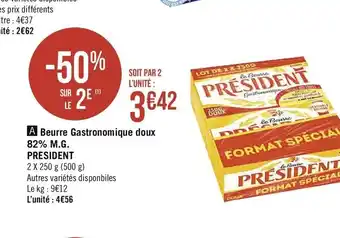 Casino Supermarchés Beurre Gastronomique doux offre