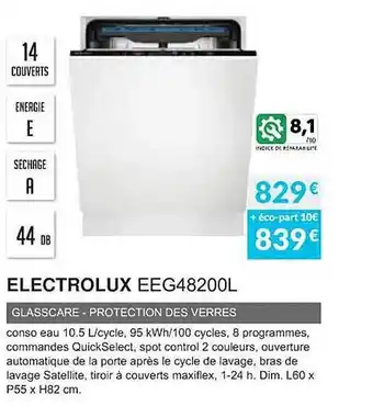 Copra Electrolux eeg48200l glasscare - protection des verres offre