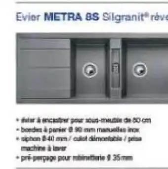 Copra Evier metra 8s offre