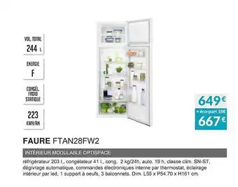 Faure ftan28fw2 intérieur modulable optispace