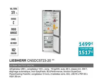 Copra Liebherr cnsdc5723-20 écran tactile digital offre