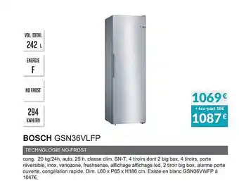 Copra Bosch gsn36vlfp technologie no-frost offre