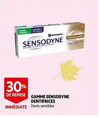 Auchan Gamme sensodyne dentifrices offre