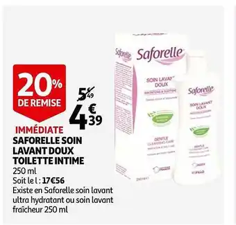 Auchan Saforelle soin lavant doux toilette intime offre