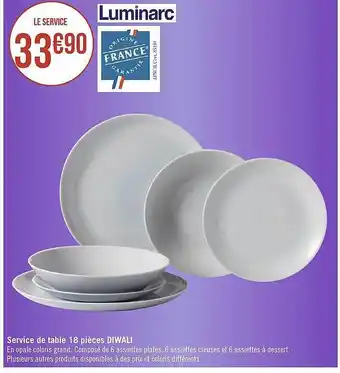 Casino Supermarchés Service de table 18 pièces diwali luminarc offre