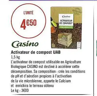 Casino Supermarchés Activateur de compost uab casino offre