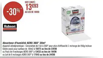 Absorbeur d'humidité aero 360° 20 m² rubson