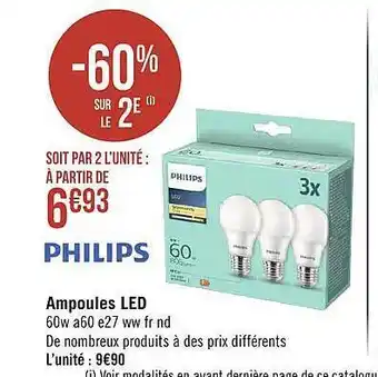Casino Supermarchés Ampoules led philips offre