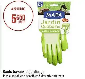 Gants travaux et jardinage