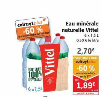 Colruyt Eau minérale naturelle vittel offre