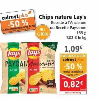 Colruyt Chips nature lay's offre