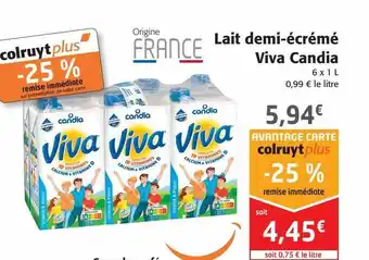 Colruyt Lait demi-écrémé viva candia offre