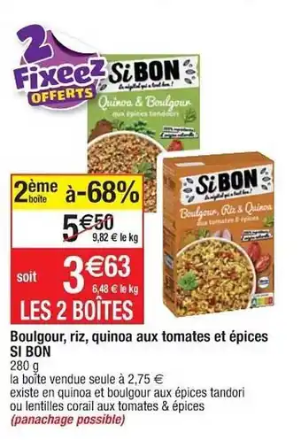 Cora x Carrefour Boulgour, riz, quinoa aux tomates et épices si bon offre