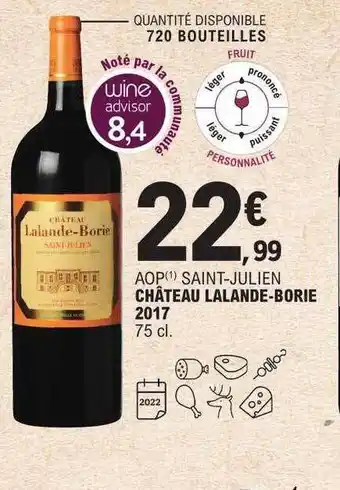 E.Leclerc Aop saint-julien château lalande-borie 2017 offre
