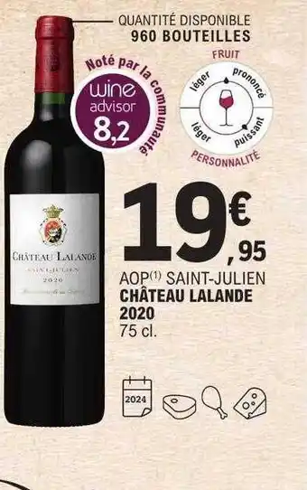 E.Leclerc Aop saint-julien château lalande 2020 offre