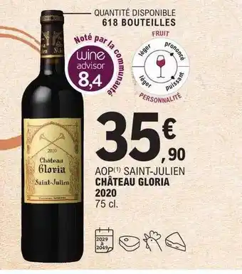 E.Leclerc Aop saint-julien château gloria 2020 offre