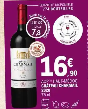 E.Leclerc Aop haut-médoc château charmail 2020 offre