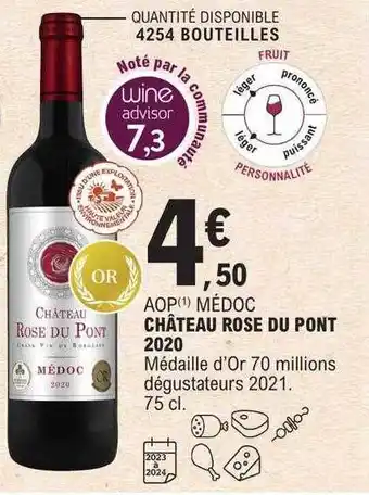 E.Leclerc Aop médoc château rose du pont 2020 offre