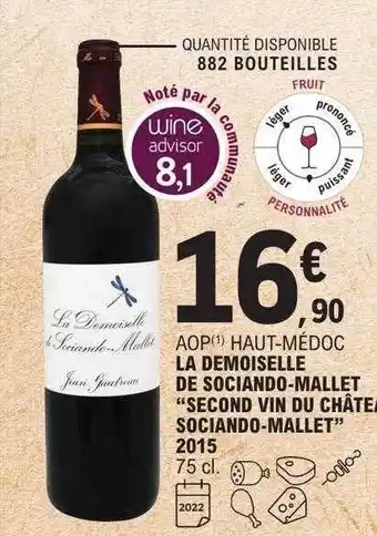 E.Leclerc Aop haut-médoc la demoiselle de sociando-mallet offre