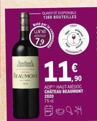 E.Leclerc Aop haut-médoc château beaumont 2020 offre