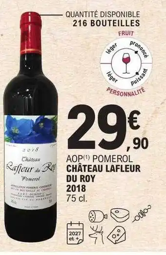 E.Leclerc Aop pomerol château lafleur du roy 2018 offre