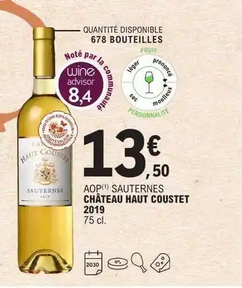 Aop sauternes chĂąteau haut coustet 2019