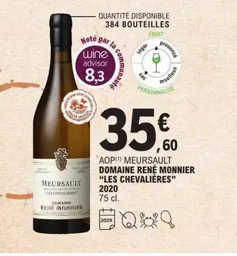 Aop meursault domaine rené monnier