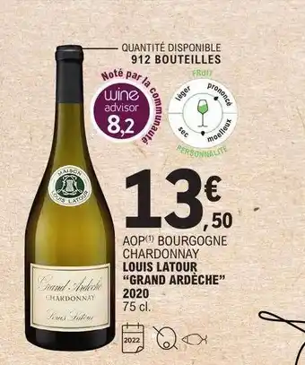 E.Leclerc Aop bourgogne chardonnay louis latour offre