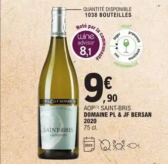E.Leclerc Aop saint-bris domaine pl & jf bersan 2020 offre