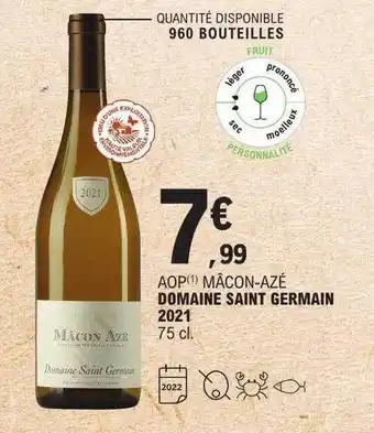 E.Leclerc Aop mâcon-azé domaine saint germain 2021 offre