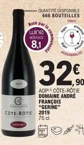 E.Leclerc Aop côte-rôtie domaine andré françois offre