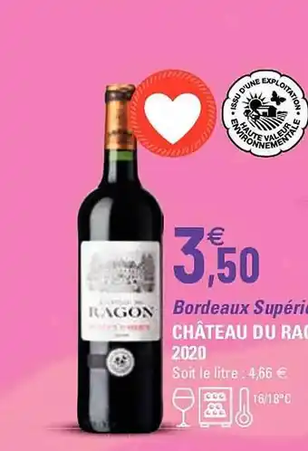 G20 Bordeaux supérieur château du ragon 2020 offre