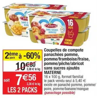 Cora x Carrefour Coupelles de compote offre