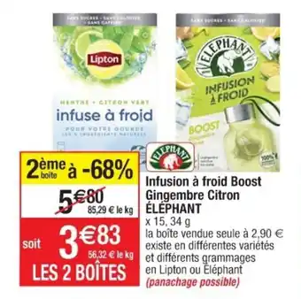 Infusion à froid boost gingembre citron