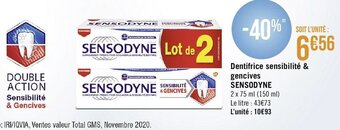 Casino Supermarchés Dentifrice sensibilité & gencives offre