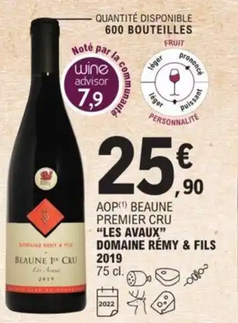 E.Leclerc "Les Avaux" Domaine Rémy & Fils 2019 offre