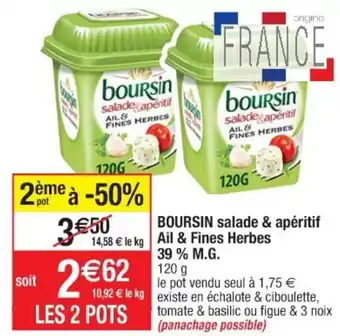 Cora x Carrefour Boursin salade & apéritif ail & fines herbes offre
