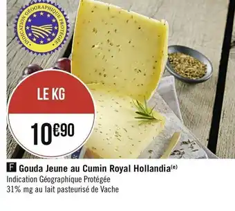 Casino Supermarchés Gouda Jeune au Cumin Royal Hollandia offre