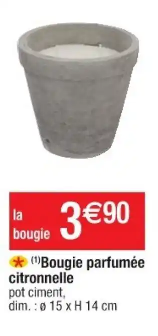 Cora x Carrefour Bougie parfumée citronnelle offre