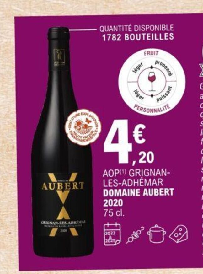 Promo Domaine Aubert 2020 chez E.Leclerc