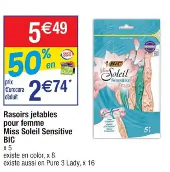 Cora x Carrefour Rasoirs jetables pour femme miss soleil sensitive offre