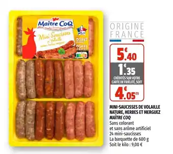 Coccimarket Mini-saucisses de volaille offre